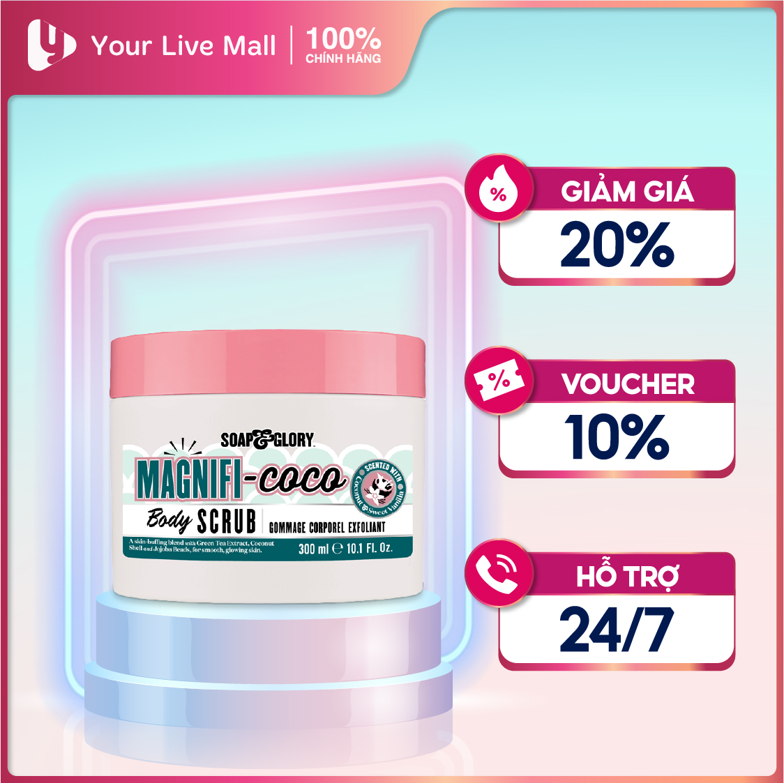 Tẩy tế bào chết toàn thân Soap And Glory Magnifi-Coco Coconut Body Scrub, 300ml