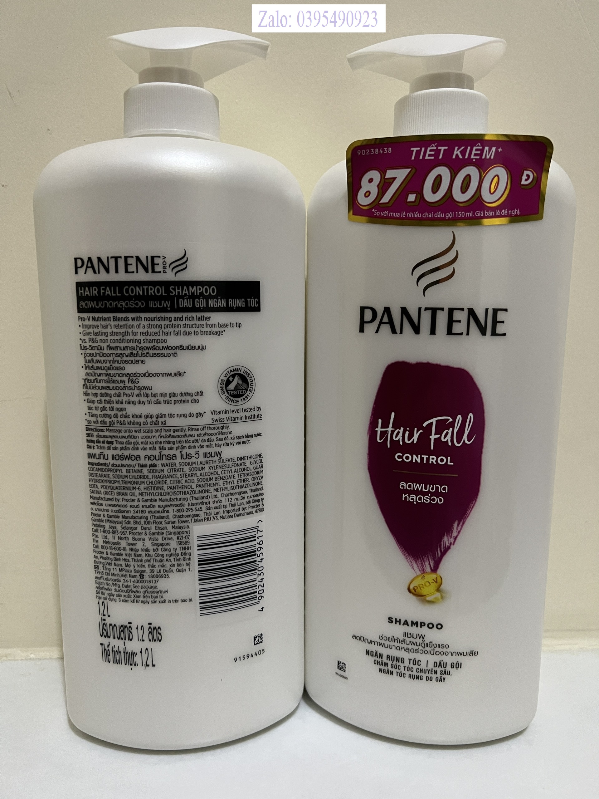 [HCM]Dầu gội Pantene ngăn rụng tóc 1200ml (Mẫu Mới Date 2025)