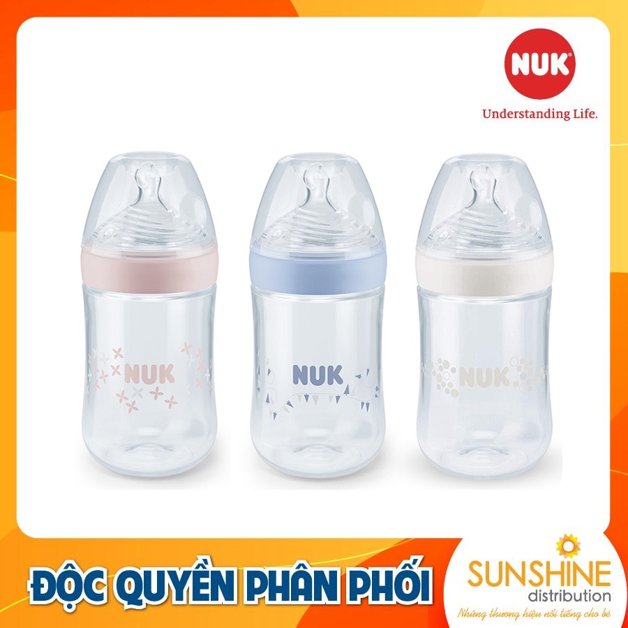 BÌNH SỮA NUK NATURE SENSE NHỰA PP 260ML NÚM TI S2 - M