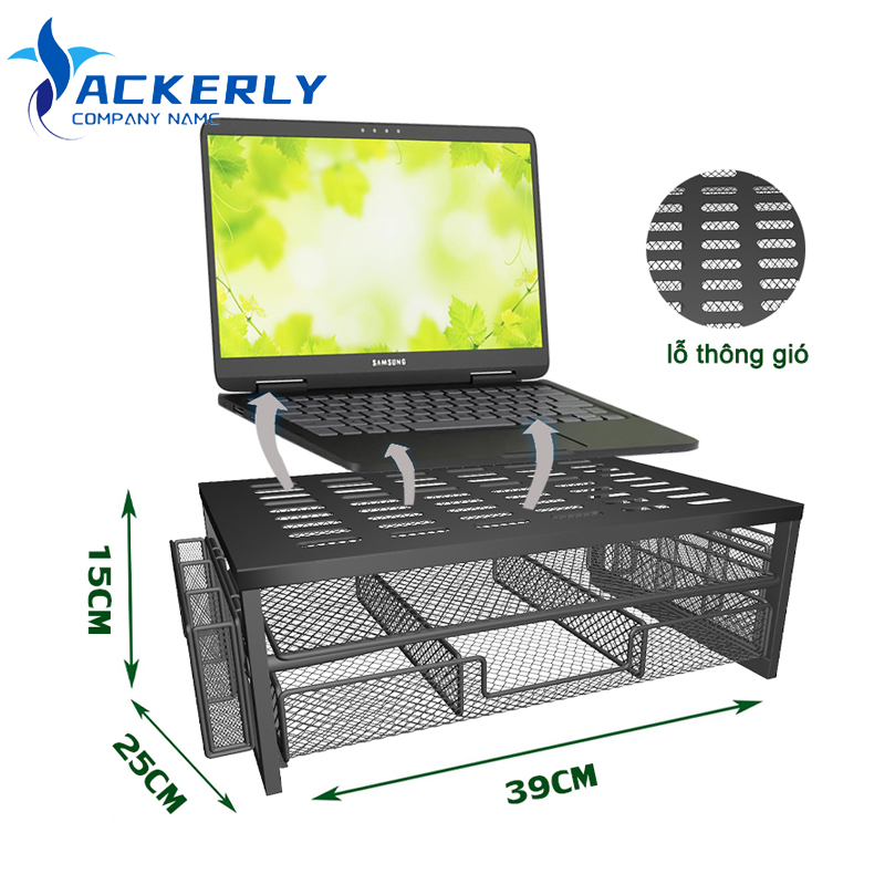 Bộ giá đỡ laptop, màn hình máy tính, bộ giá đỡ màn hình có ngăn kéo