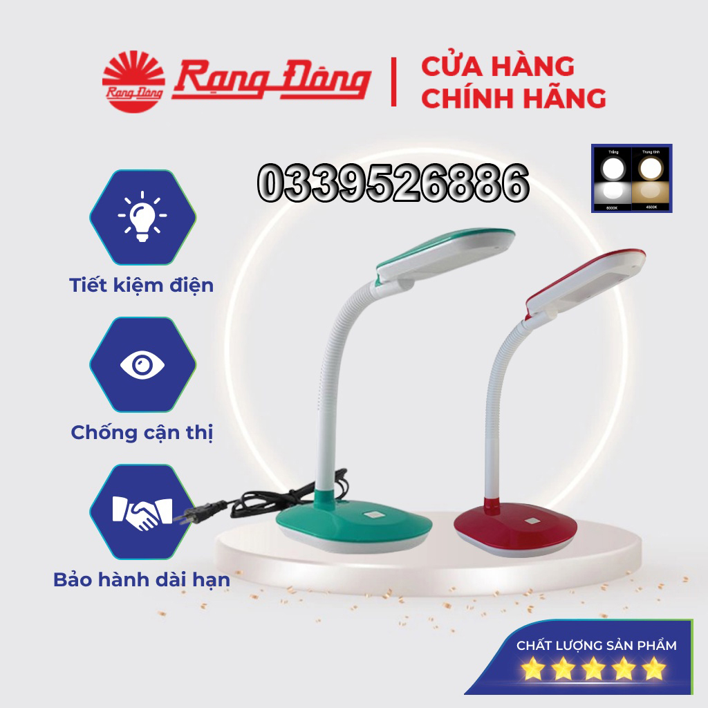 Đèn bàn led rạng đông 5w, bảo vệ thị lực, chipled samsung, không tia uv & cực tím