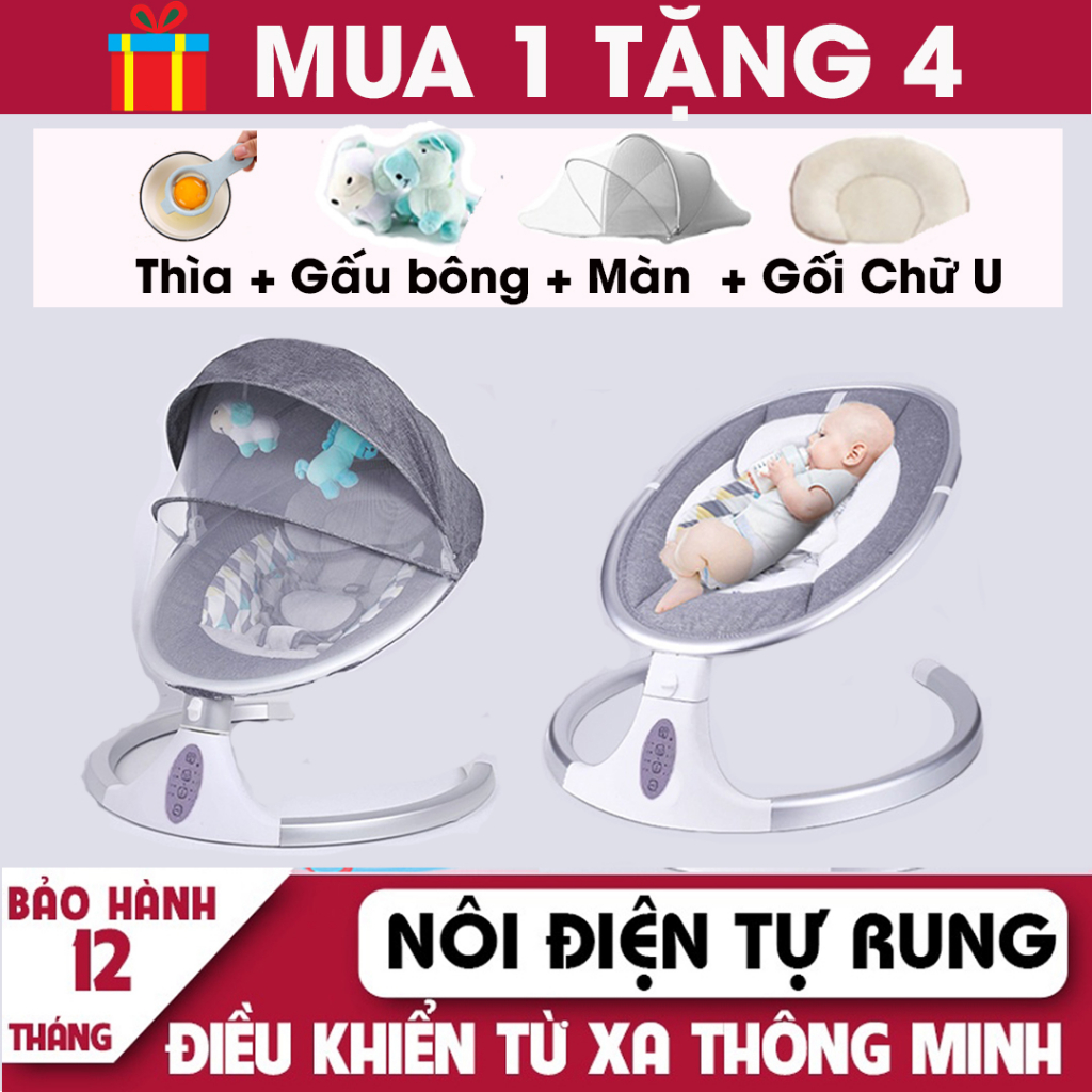 Nôi điện thông minh cho bé - Nôi điện tự rung - cũi điện cho trẻ - nôi xoay cho bé rung phát nhạc điều chỉnh kích thước - an toàn tiện lợi cho trẻ.