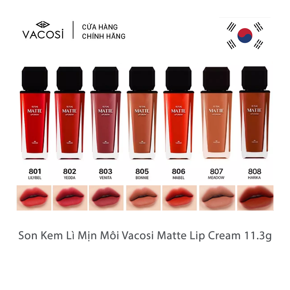 Vacosi son kem lì mịn môi matte lip cream 11.3g