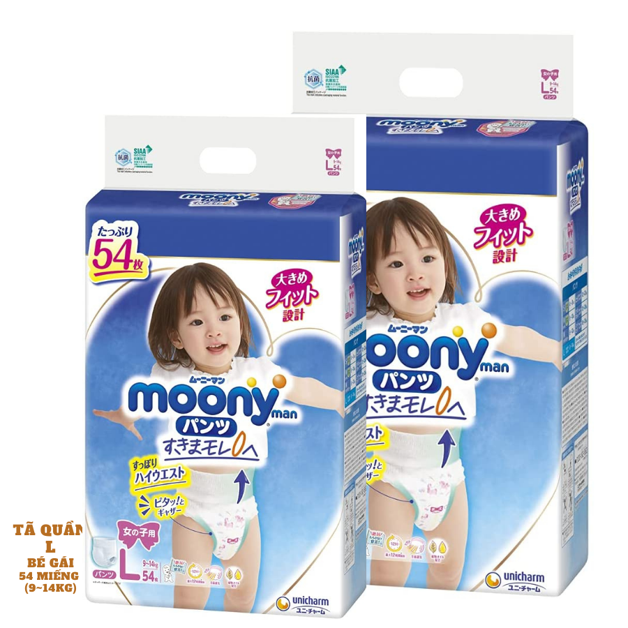 Bỉm - tã quần moony blue jumbo size m77/ l54/ xl46