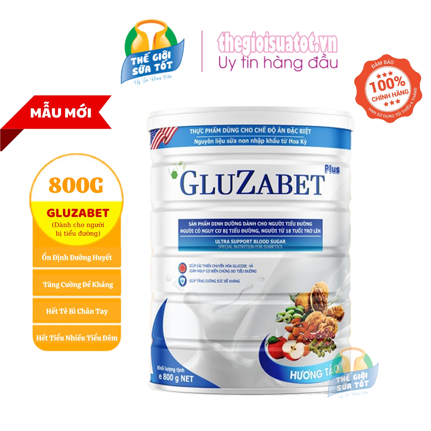 Sữa Gluzabet - 800G - Sữa Dành Cho Người Bị Tiểu Đường