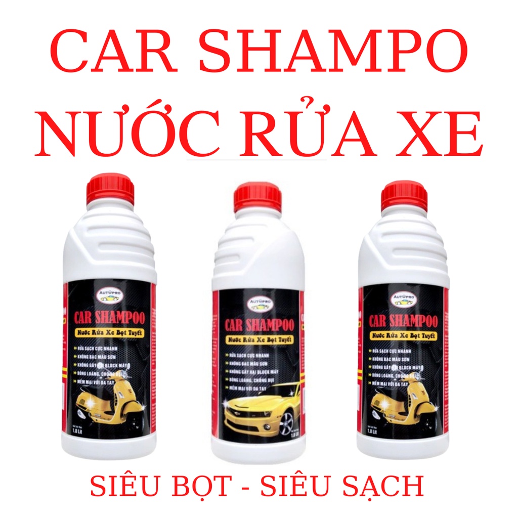 Chai nước rửa xe bọt tuyết car shampoo 1l