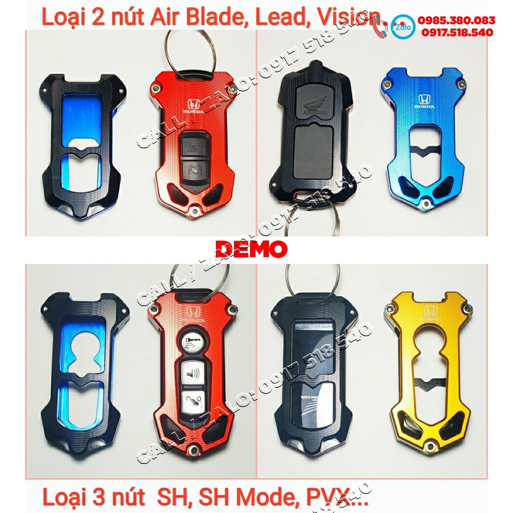 Ốp chìa khóa CNC Smartkey Honda SH, SH MODE, PCX, LEAD, AIR BLADE, VISION ( MẪU HONDA) - tặng lục giác