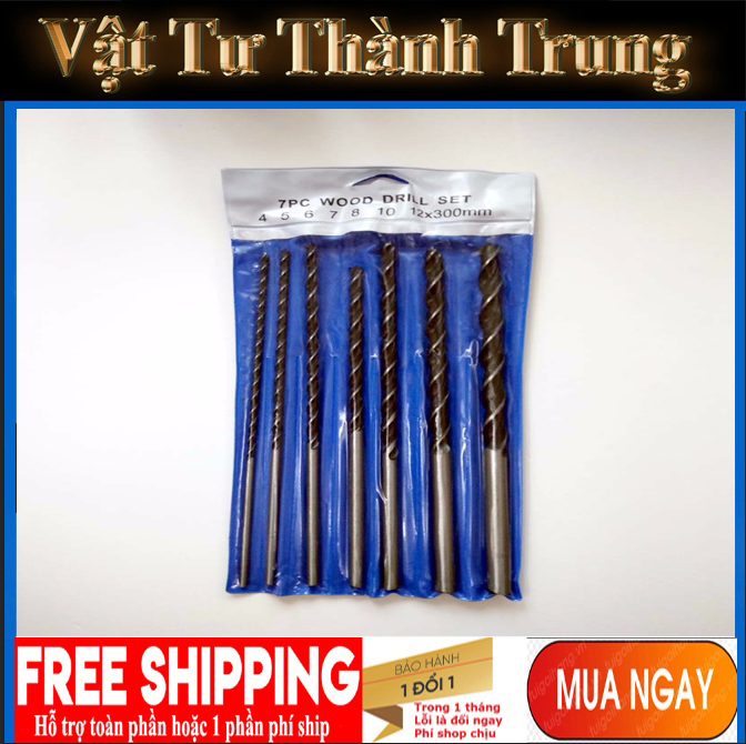Bộ 7 mũi khoan gỗ dài 300mm