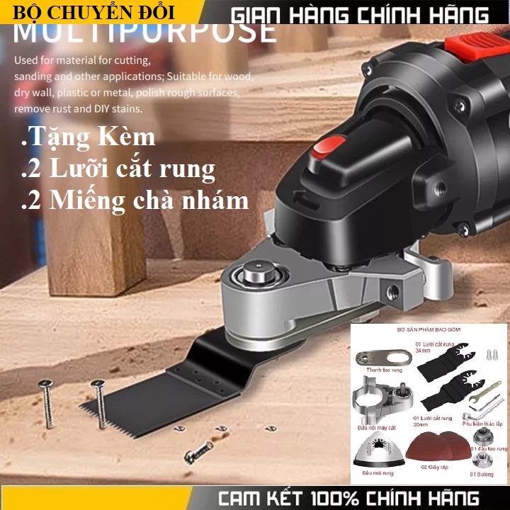 Đầu chuyển đổi máy mài thành máy cưa cắt rung đa năng gắn máy mài cắt cầm tay