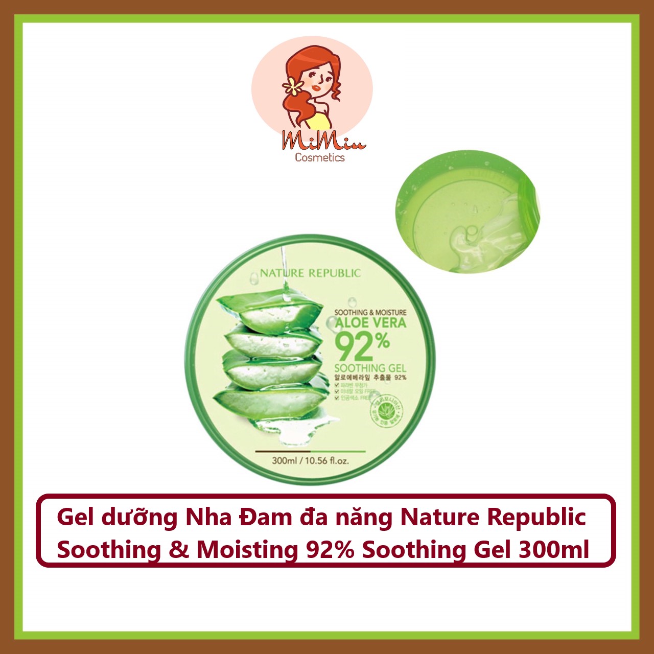 Gel dưỡng Nha Đam Nature Republic 92% Soothing Gel 300ml