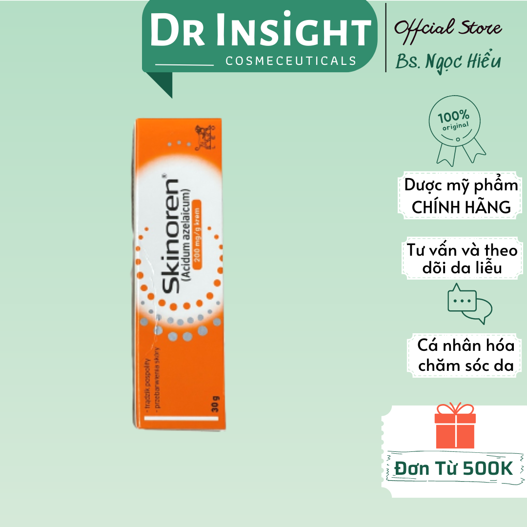 Kem Skinoren giảm mụn giảm thâm nám Azelaic Acid 20% LEO Pharma bản Ý mẫu mới - Chính hãng - Dr InSight