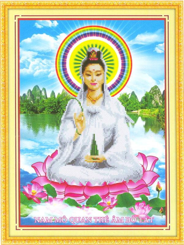 Tranh thêu chữ thập quan thế âm dlh-222908