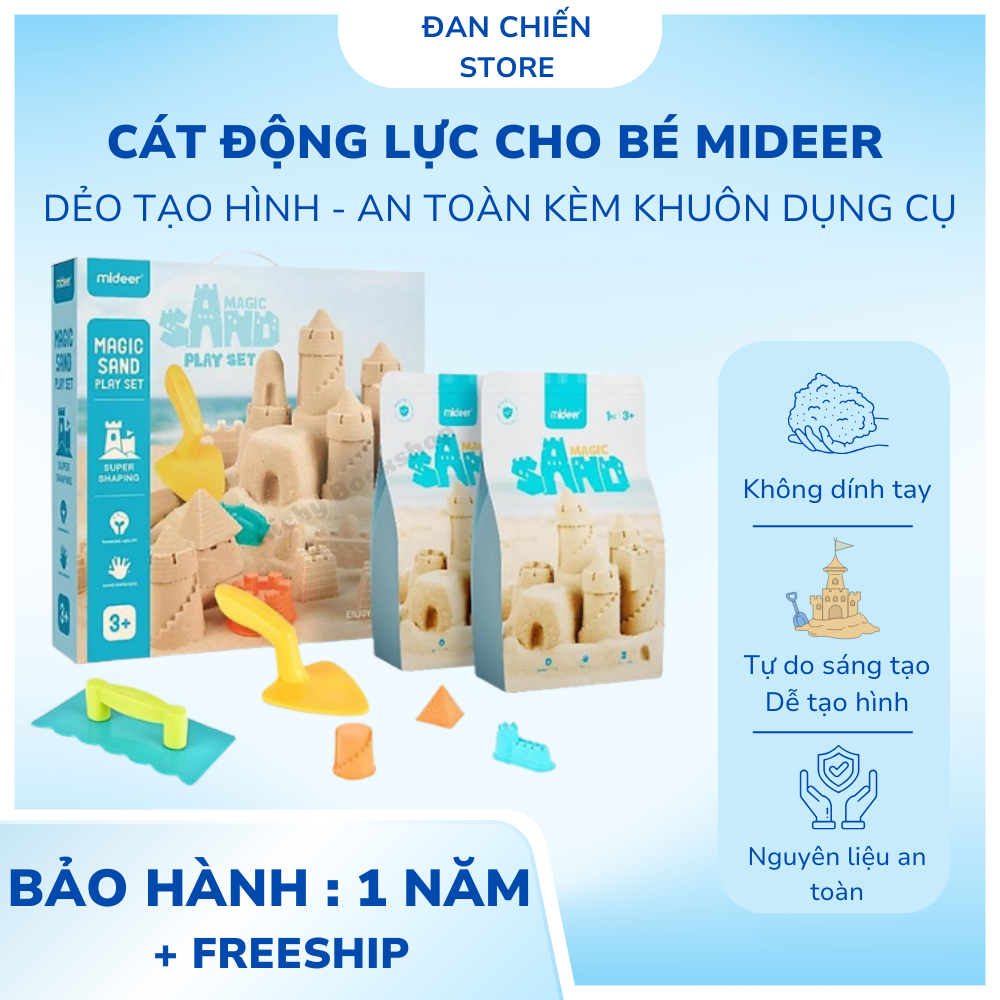  Cát động lực cho bé Mideer an toàn kèm khuôn dụng cụ cát trọng lực dẻo tạo hình Magic Sand Play 