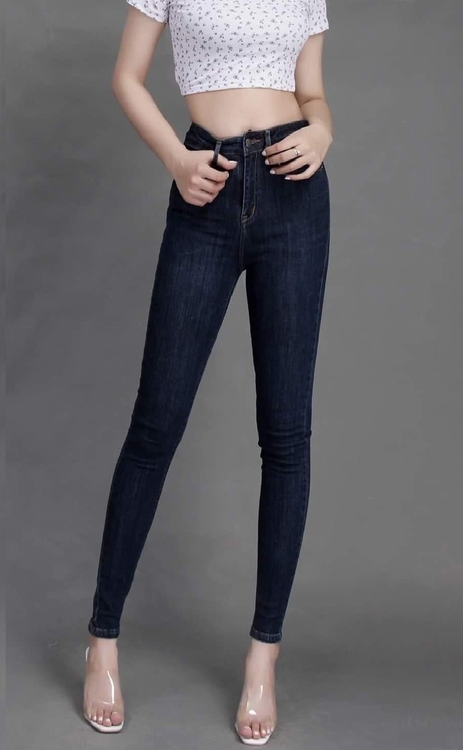 Quần Jean Nữ XANH XƯỚC BỐ (Có Size Đại) - Quần Jeans Nữ Lưng Cao Co Giãn Tốt - Quần Bò Nữ Kiểu Dáng Basic - 08.03X