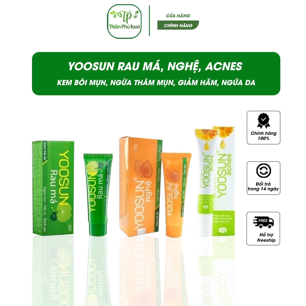YOOSUN Rau Má Nghệ Acnes - KEM BÔI MỤN NGỪA THÂM MỤN GIẢM HĂM NGỨA DA