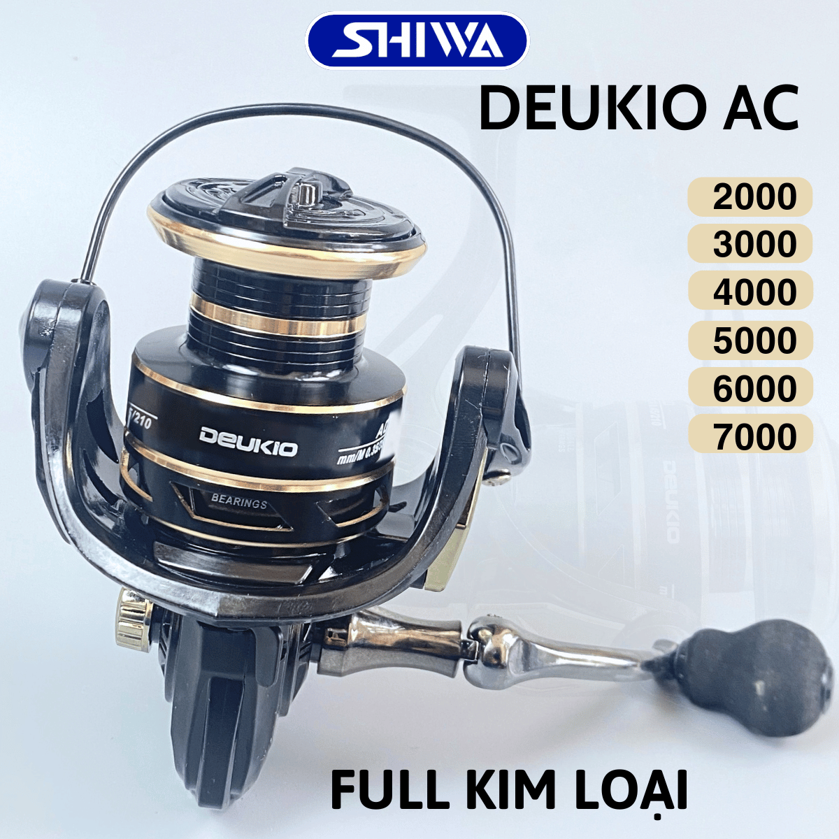 Máy Câu Cá DEUKIO AC Máy Câu Cá Full Kim Loại Đủ Size 2000 3000 4000 5000 6000 7000 - Đồ Câu Shiwa