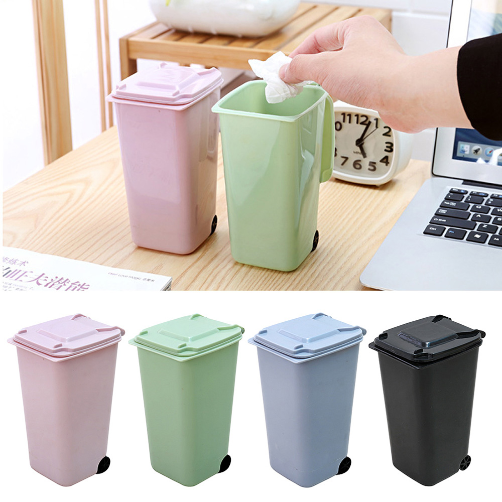 Johome [Hàng Có Sẵn Miễn Phí Vận Chuyển] Thùng Rác Sáng Tạo Tại Nhà Văn Phòng Có Bánh Xe, Thùng Rác Mini Để Bàn Có Nắp Và Bánh Xe Thùng Rác Thùng Rác Sạch
