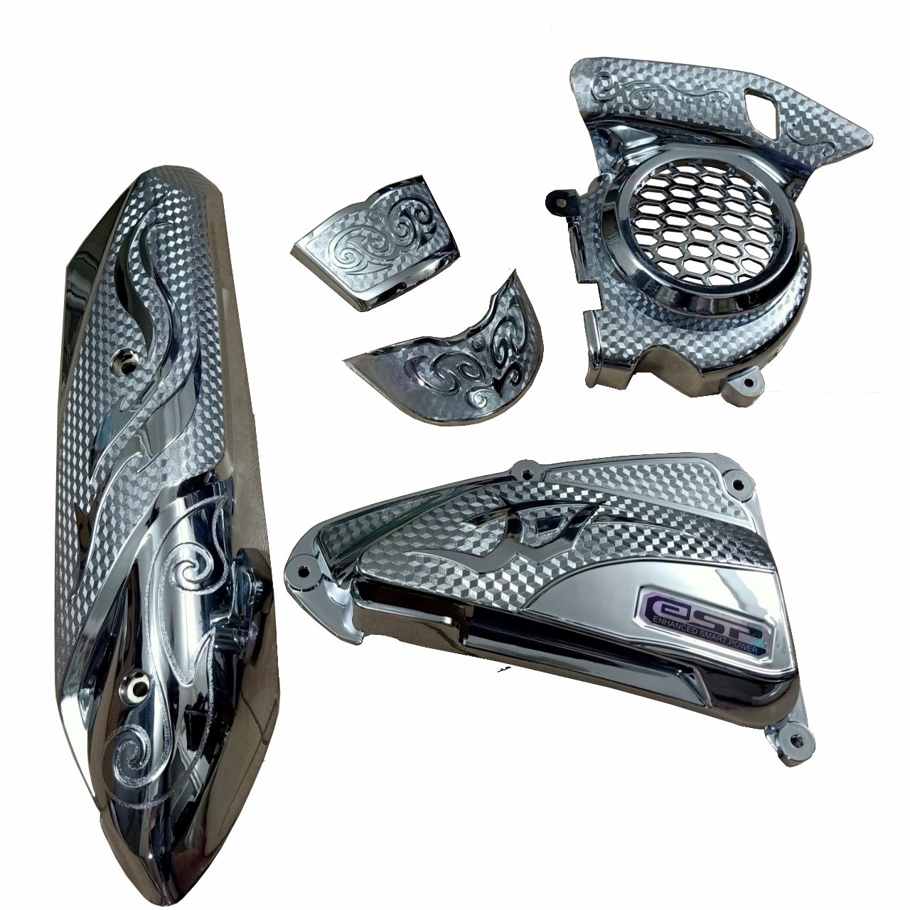 Combo 5 món ốp phụ kiện trang trí Vision 2021 Vision 2022 xi mạ crome