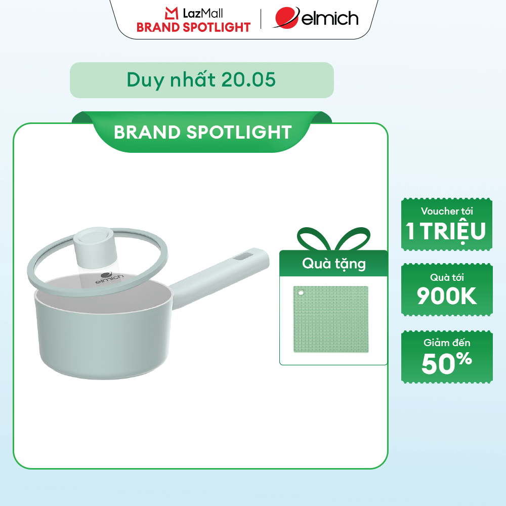 (Chỉ 25-29.05)Quánh phủ sứ an toàn Elmich Verona EL-5525SK16 Size 16cm
