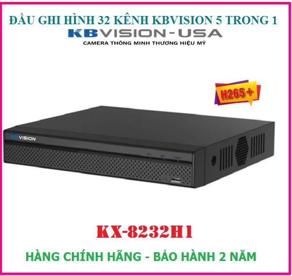 Đầu ghi hình 32 kênh kbvision kx-8232h1 hỗ trợ gắn 2 ổ cứng ghi hình ở độ phân giải: 5m-n 4m-n 1080p 1080n 720p...