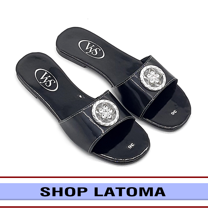 Dép quai ngang nữ hoạ tiết khoá ngôi sao thời trang latoma TA6501 (Nhiều màu)