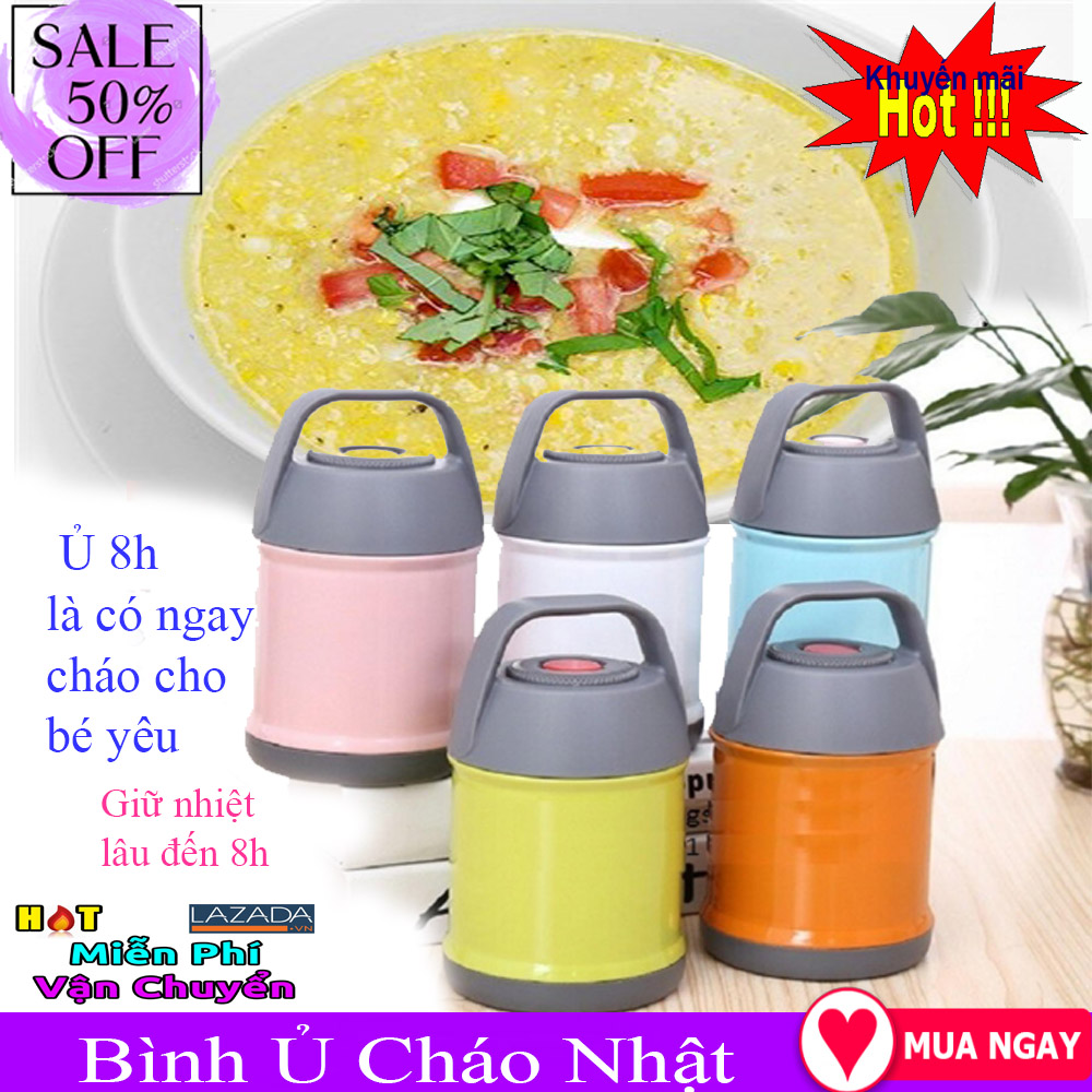 Bình Ủ Cháo Giữ Nhiệt Nhật Bản, Bình Ủ Gạo Thành Cháo Của Nhật. Không cần nấu,giữ nhiệt thức ăn lâu .Tiện lợi ,tiết kiệm thời gian.Tặng kèm 01kẹp đuổi muỗi cho bé yêu.