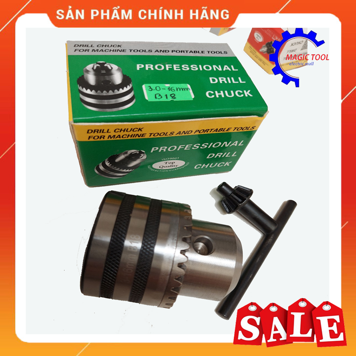 Đầu kẹp măng ranh 16mm b16 , b18, đầu kẹp mũi khoan 16mm trục côn b16 , b18 hàng loại 1