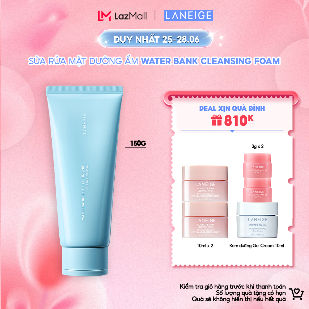 Sữa Rửa Mặt Dưỡng Ẩm Laneige Water Bank Blue HA Cleansing Foam 150g