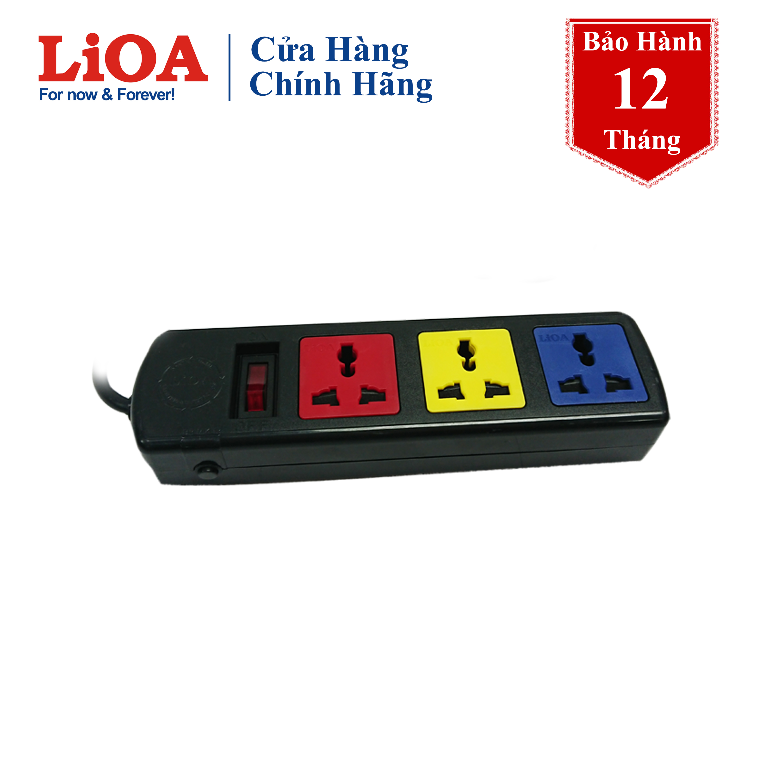 Ổ cắm điện lioa đa năng 3 ổ cắm, 3 mét 3d32n