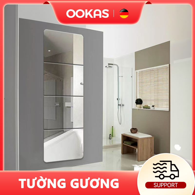 OOKAS gương dáng tường Chống Vỡ Gương Không Vỡ Treo Tường gương toàn thân di động Dán Tủ Quần