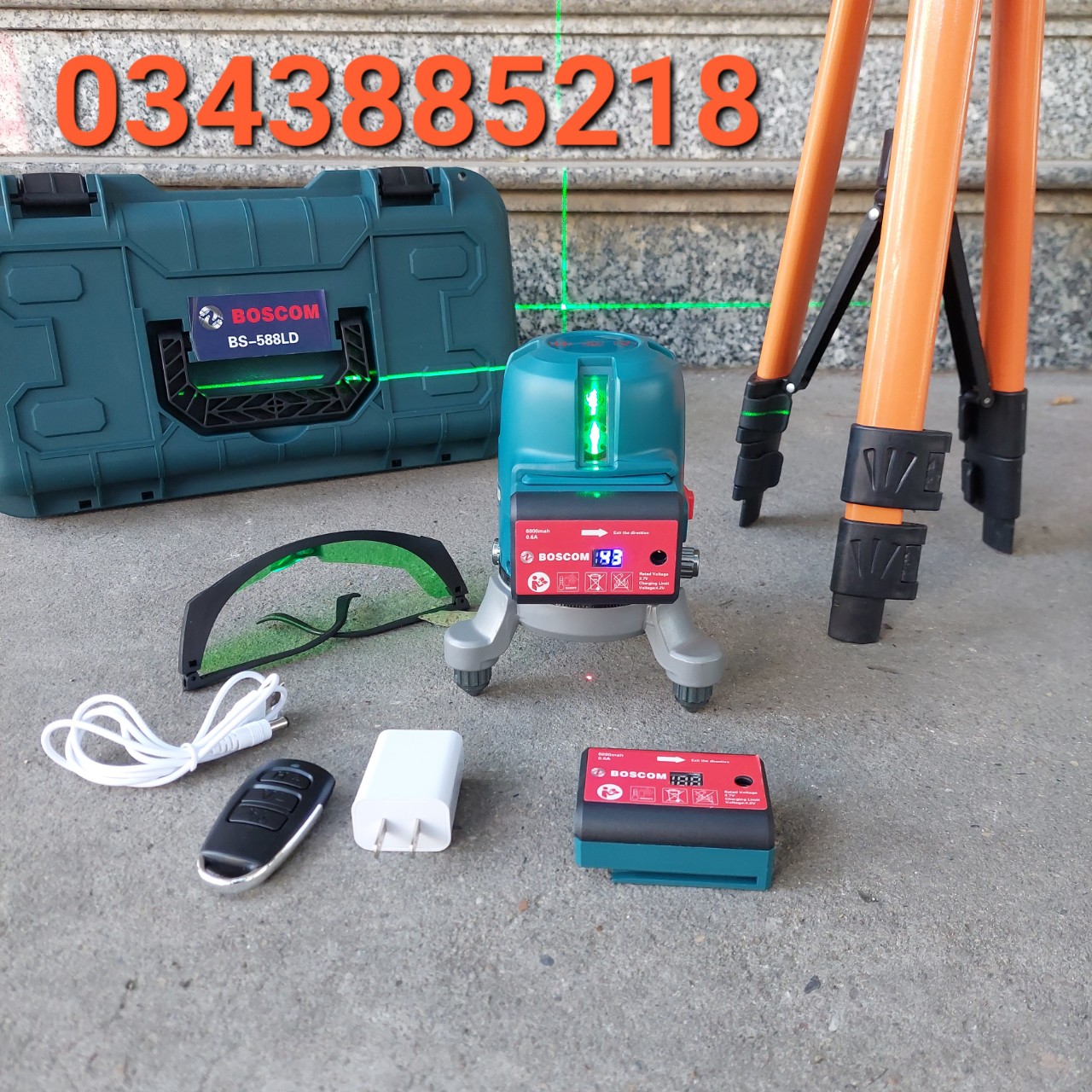 Máy bắn cốt cân bằng laser siêu sáng BOS nét rõ,mảnh dùng được ngoài trời - máy LAZE 5 tia xanh chất lượng cao 588LD