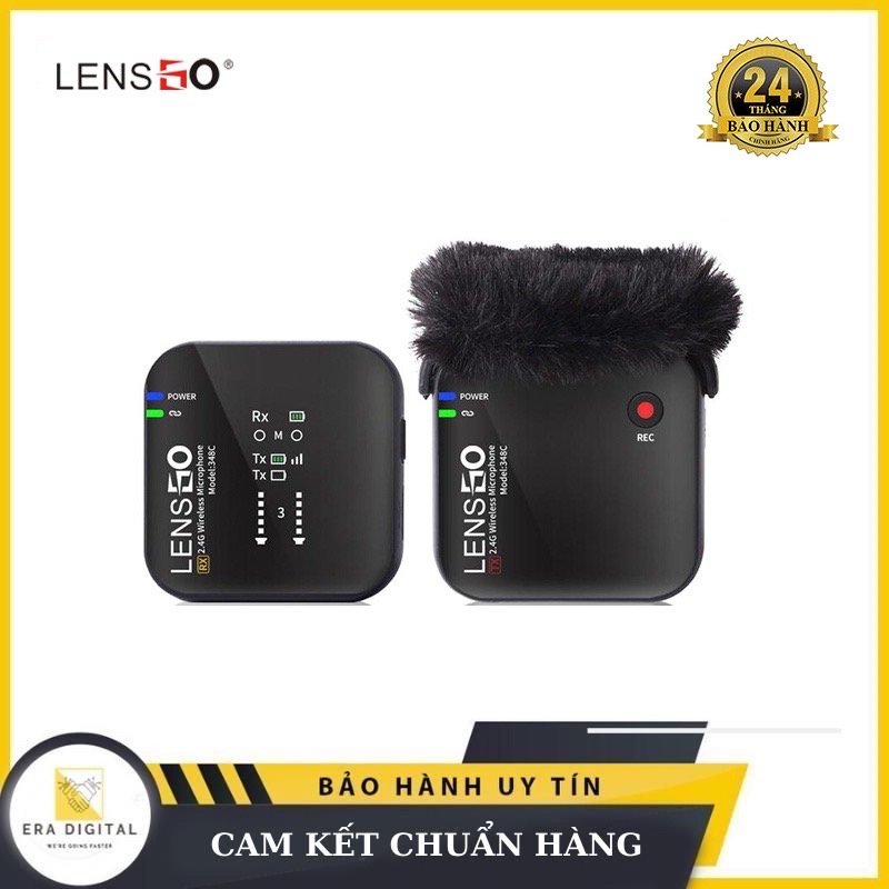 Micro thu âm không dây - lensgo wireless microphone lym-348c 1v1 - chính hãng