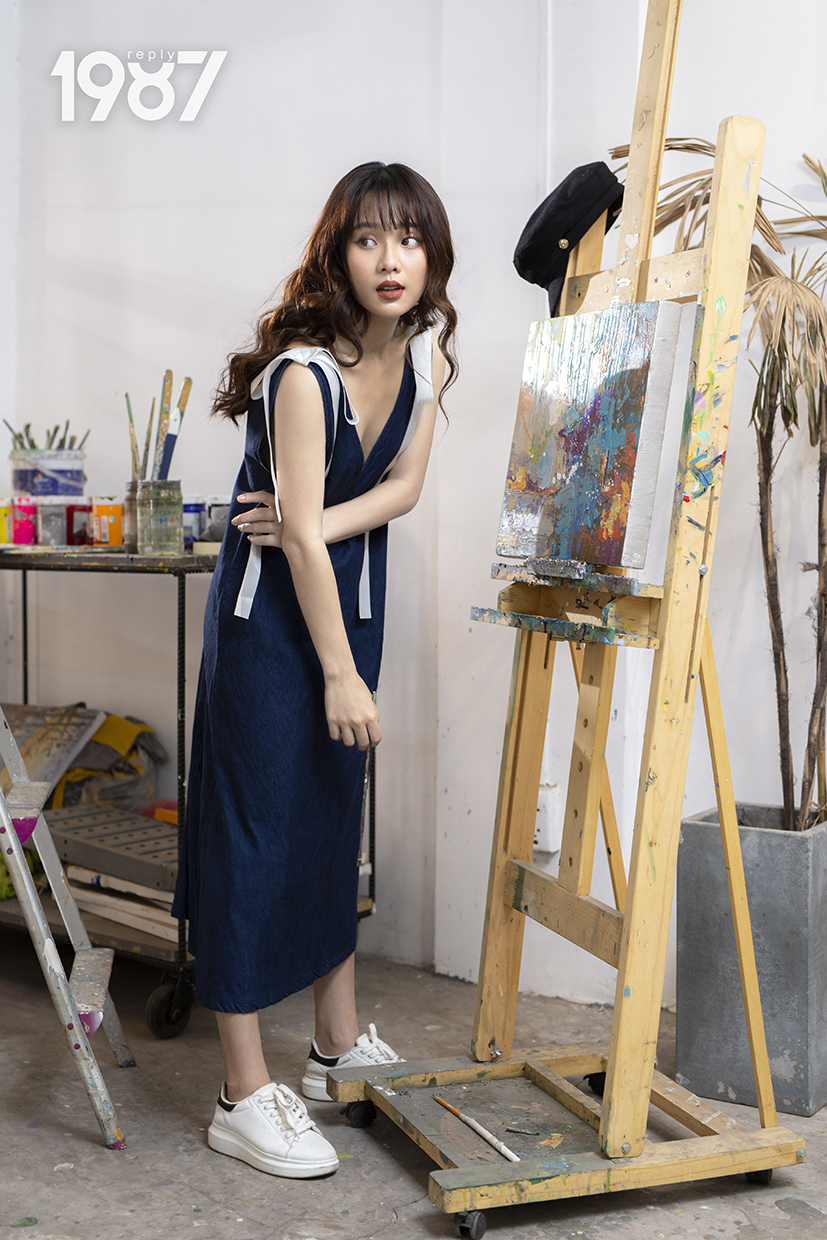 Đầm maxi nơ trắng