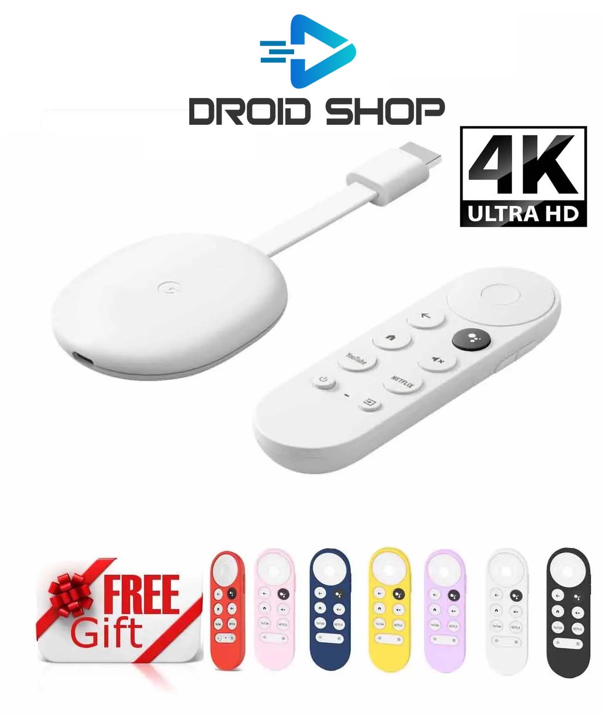 [tặng ốp silicone] Thiết bị Chromecast with Google TV 4K - Bảo hành 1 năm
