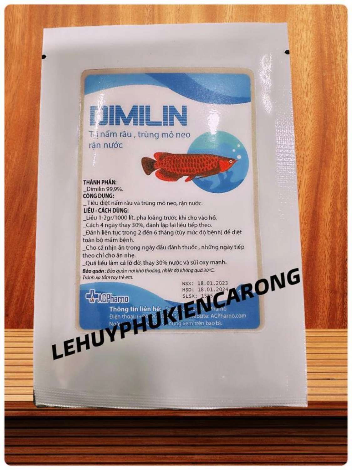"hoàn tiền đến 10%" dimilin plus diệt nấm râu, trùng mỏ neo, rận ký sinh trùng bám trên cá rồng hàng công ty