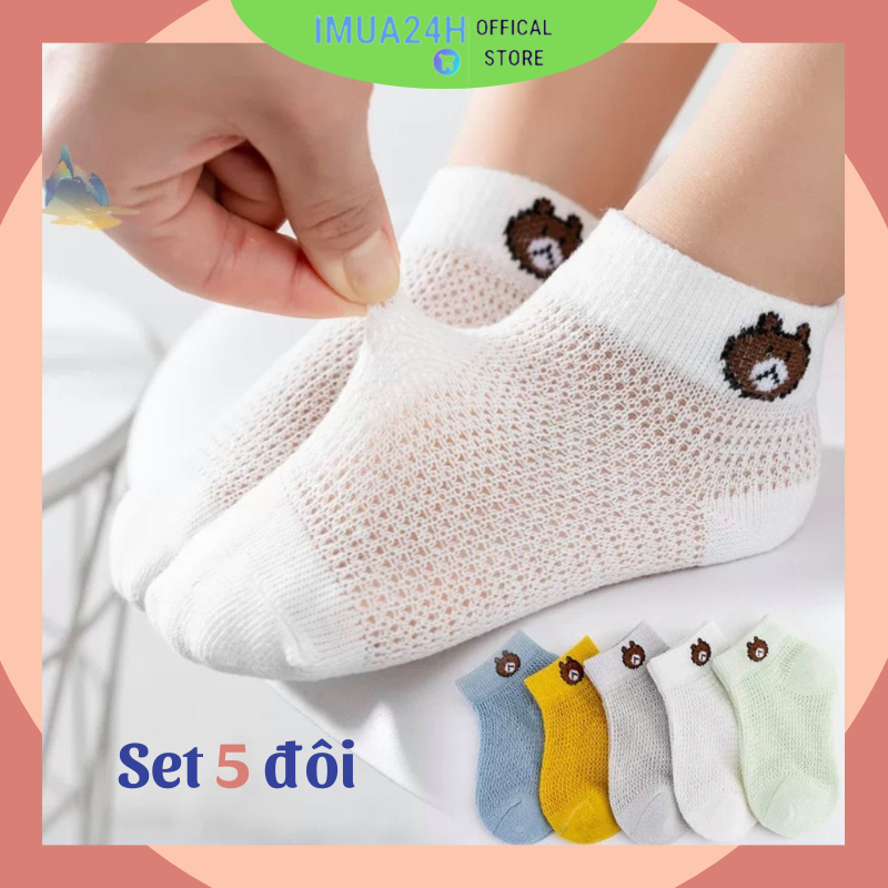 Combo 5 đôi tất lưới/tất lưới gấᴜ / tất lưới ren voan nhiều màu cho bé