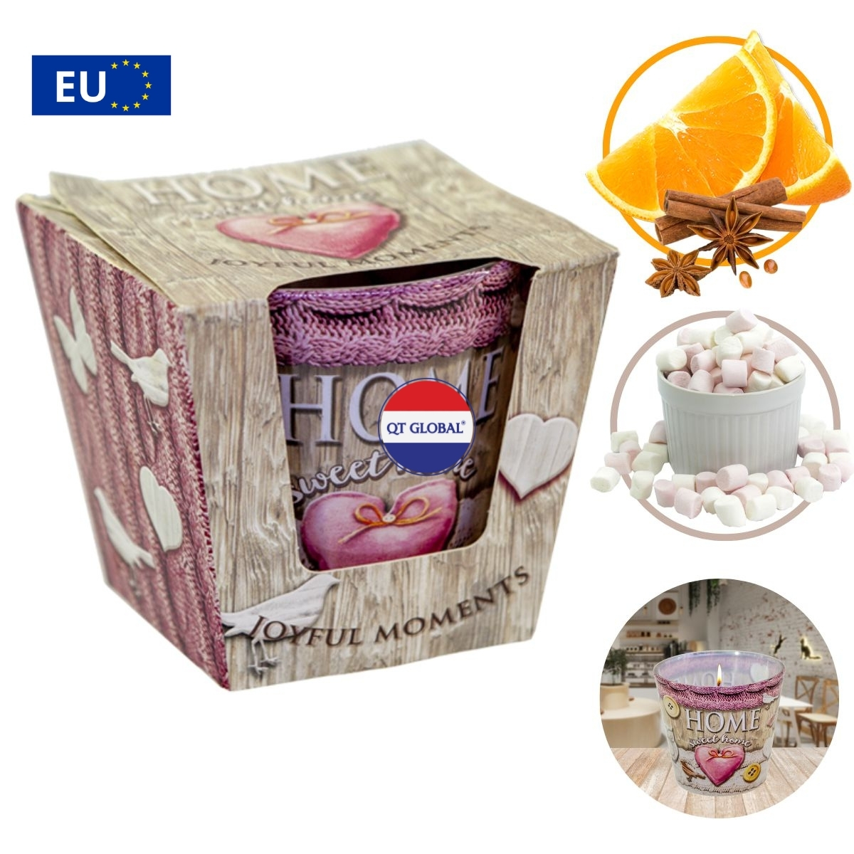 Ly nến thơm Bartek Candles 115g Home Sweet Home - hương cam rừng, thơm phòng, hỗ trợ khử mùi (giao mẫu ngẫu nhiên)