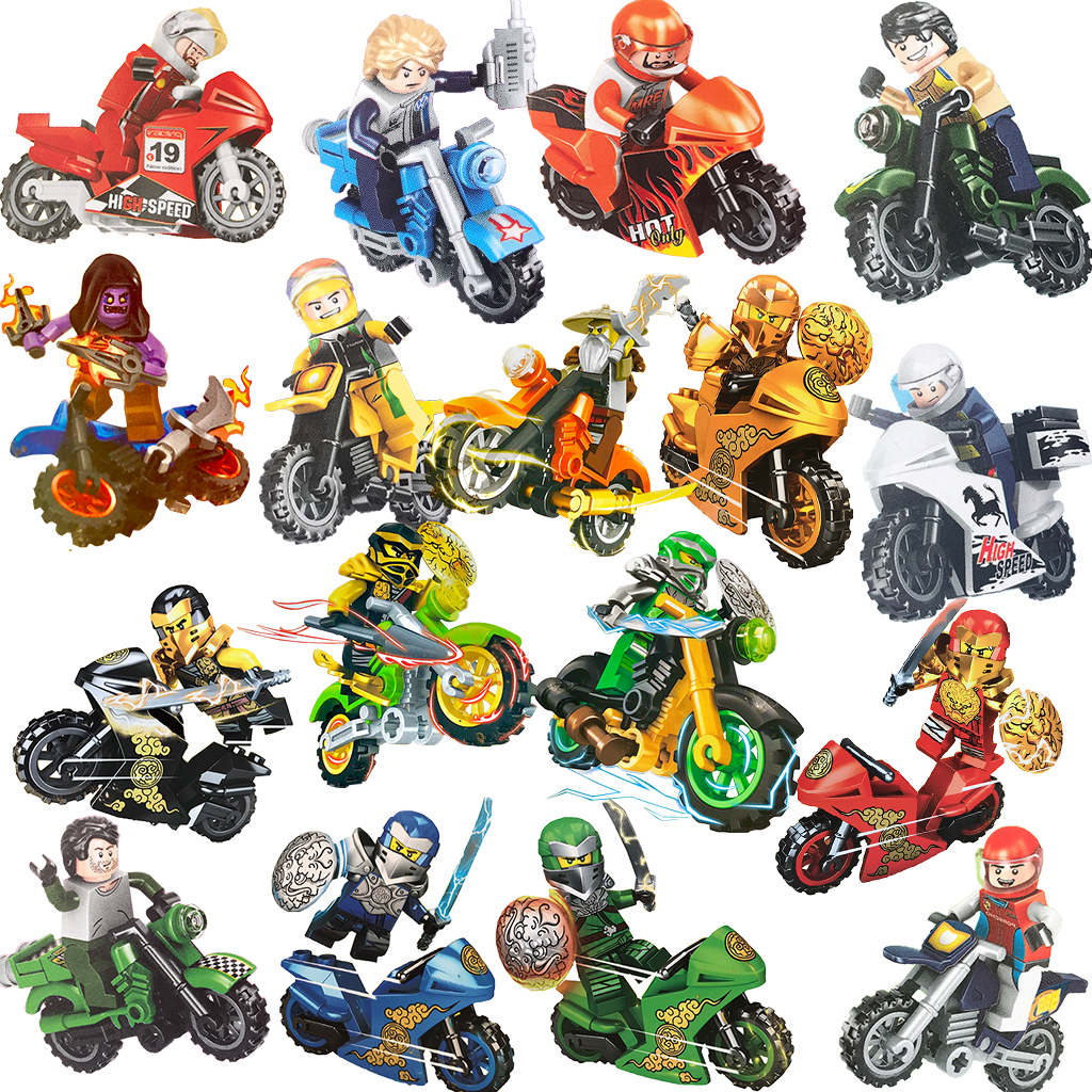 Bộ Đồ Chơi Lego Lắp Ráp Minifigures Ninjago Ninja Xe Moto Ducati Agusta Yamaha Guzzi BMW