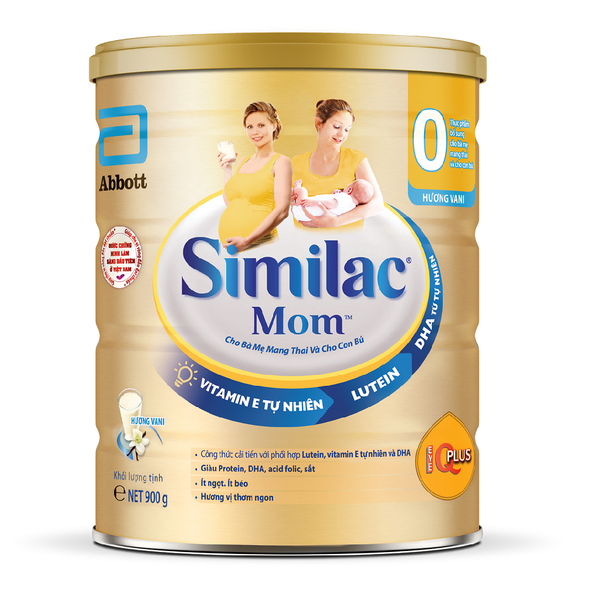 Sữa bột Similac Mom IQ 900g hương vani Mẫu mới