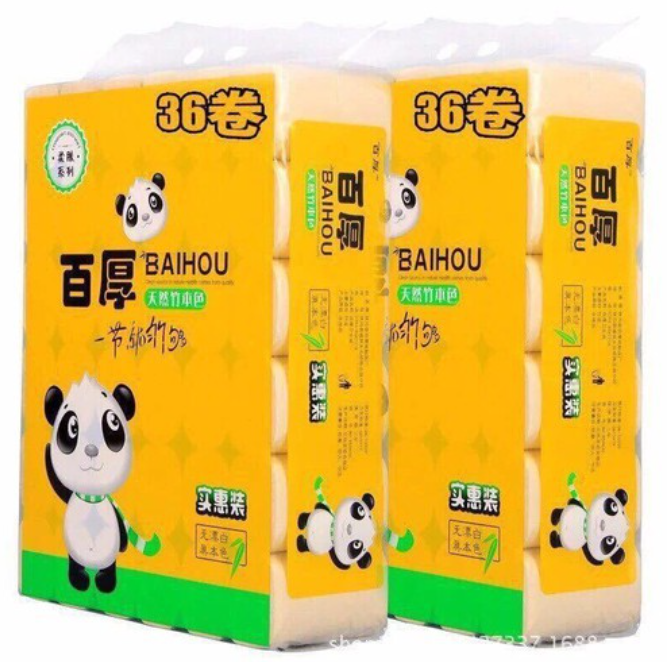 36 cuộn giấy gấu trúc vệ sinh baihou