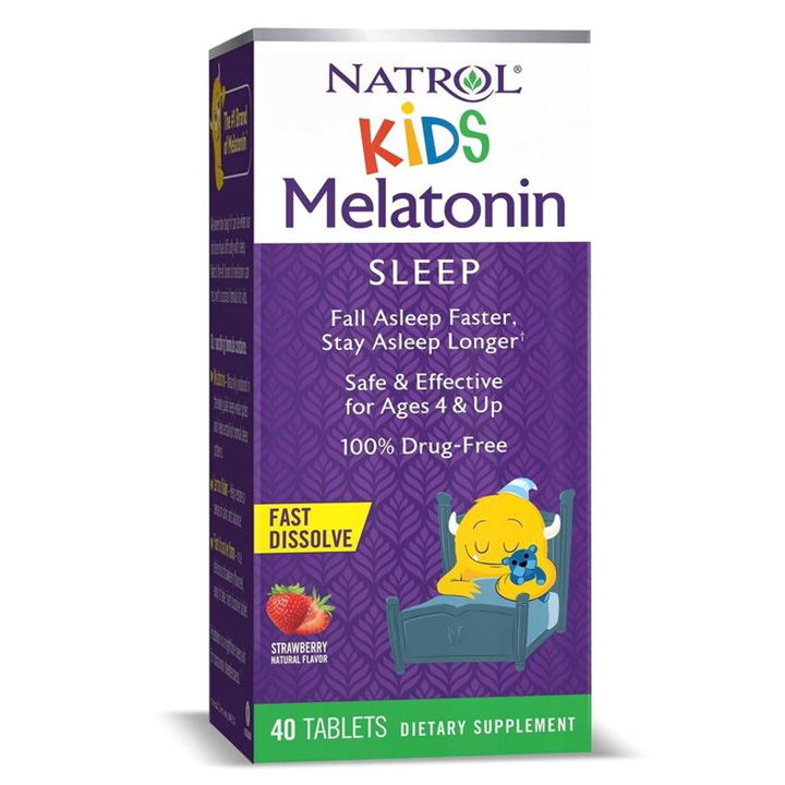 Kẹo ngậm giúp trẻ ngủ ngon Natrol Kids Melatonin Sleep vị dâu 40 viên
