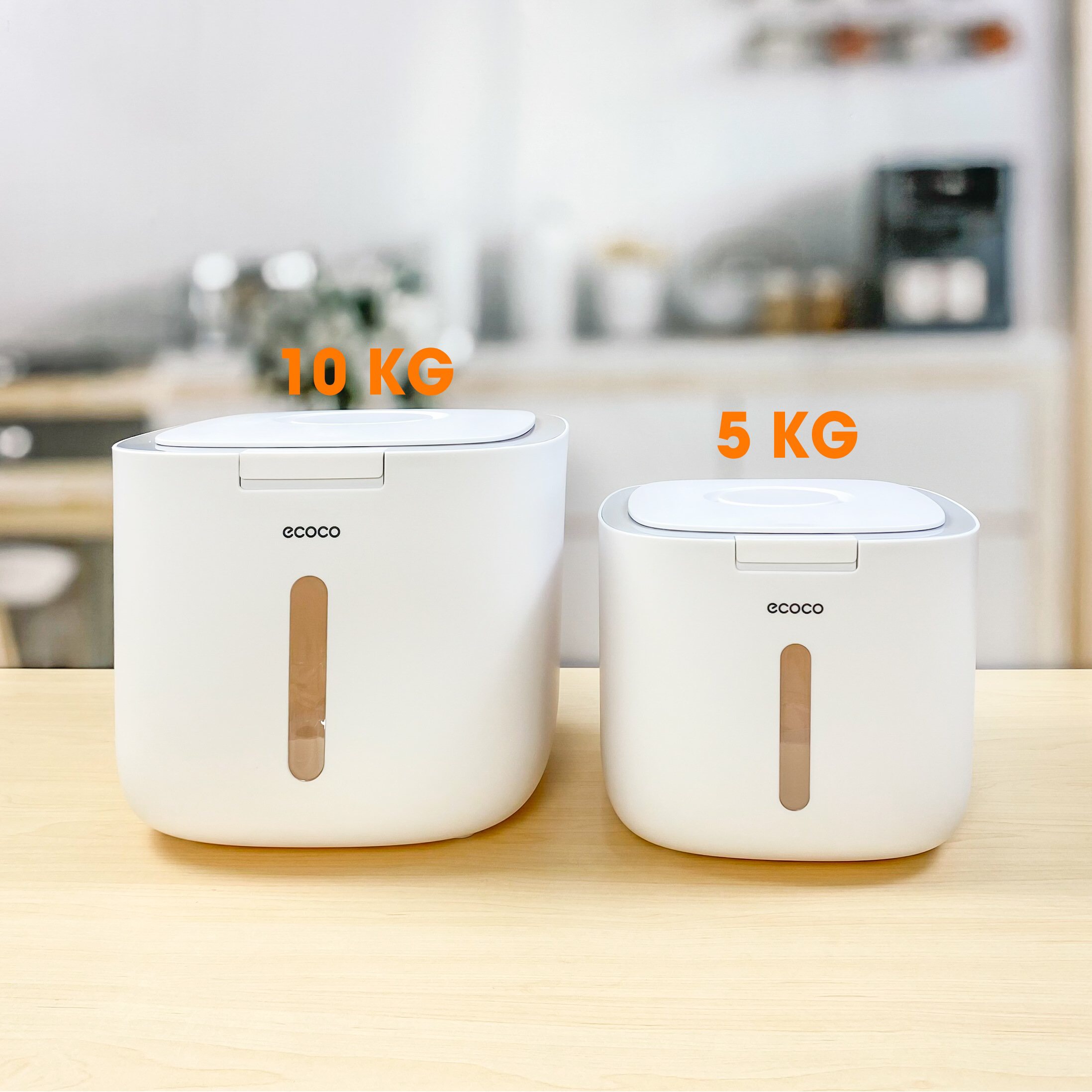 Thùng đựng gạo Ecoco cao cấp 5 lít,10 lít, hộp đựng gạo thông minh, thùng bảo quản các loại hạt đa năng