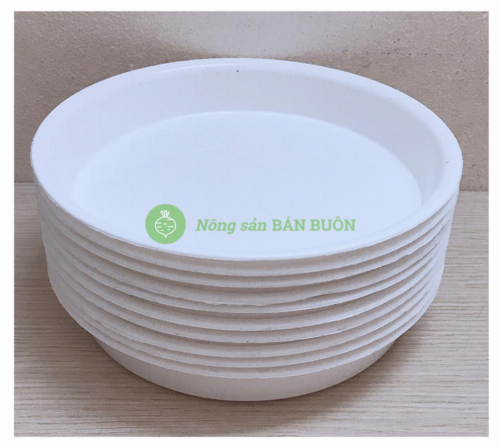 10 khay lót đế chậu d200 binh thuan plastics - màu trắng