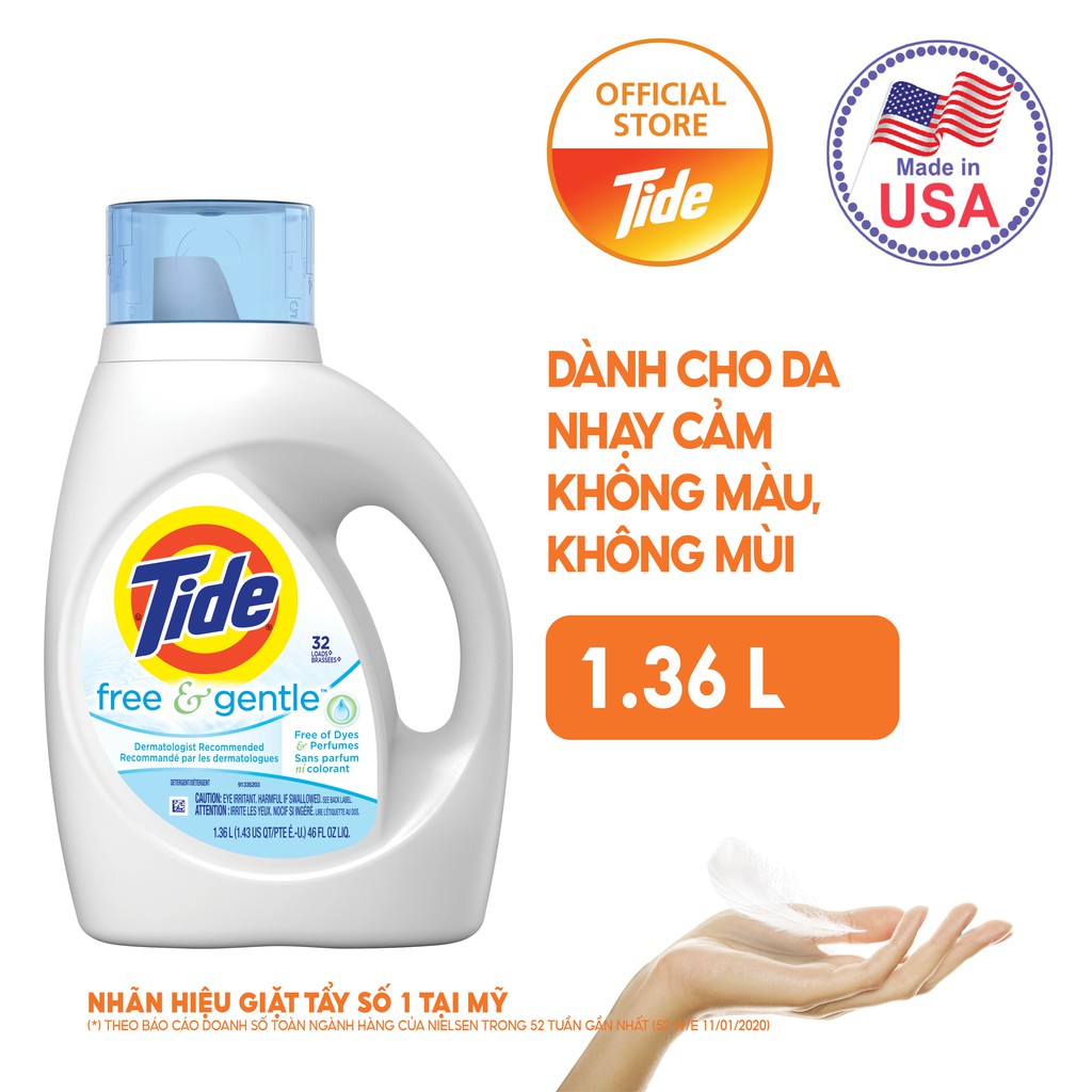   HCM Nước Giặt Tide Turbo Clean 1.36l - Mỹ 