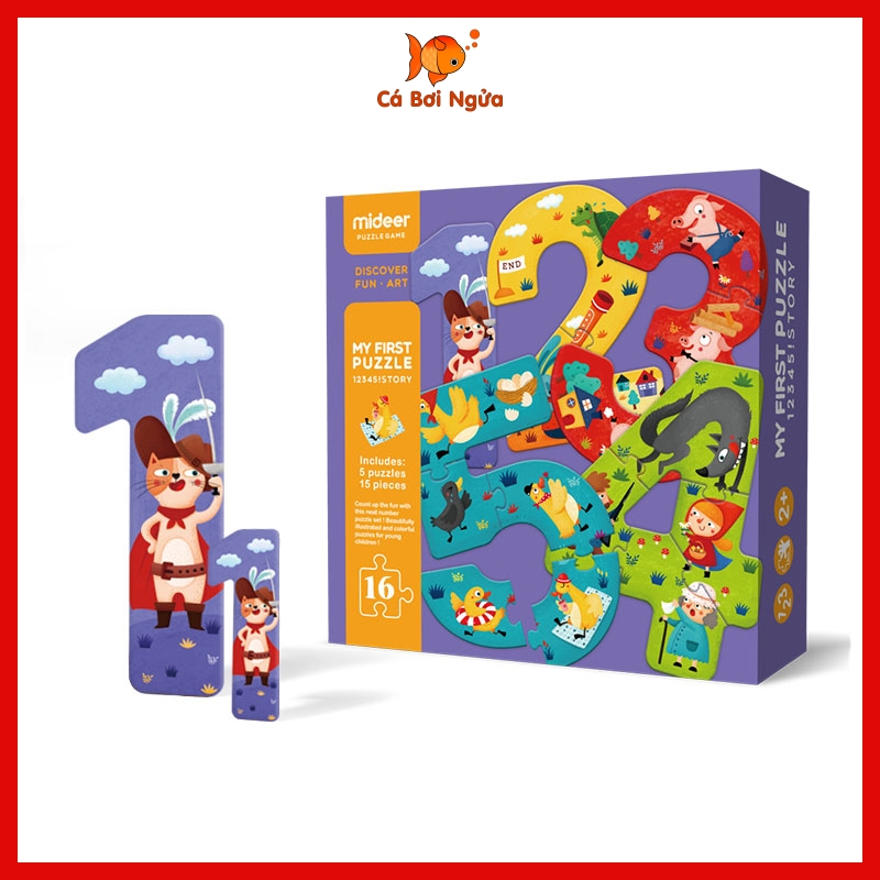 Đồ chơi xếp hình, Bộ xếp hình chính hãng My First Puzzle Mideer Số đếm - 12345Story