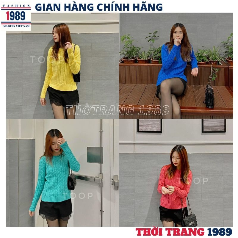 Áo len nữ quả trám kiểu dáng hàn quốc -áo len qc , áo len công sở phom to dấu quần , áo len nữ , áo kiểu nữ , áo len văn thừng , áo thun nữ ,áo kiểu nữthời trang 1989