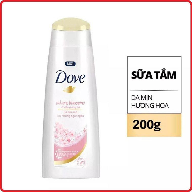 Sữa Tắm Dưỡng Thể Dove Sakura Blossoms 200g- Hàng Khuyến Mãi