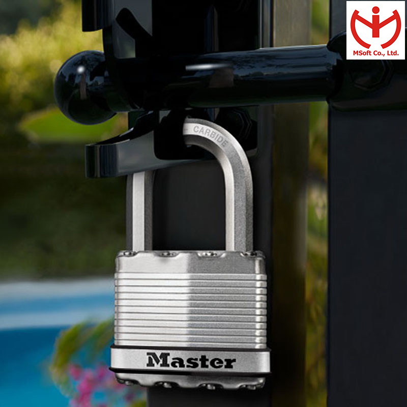 Ổ khóa Master Lock M5XDLF thân lá thép 50mm càng dài 38mm 2 chìa răng cưa - MSOFT