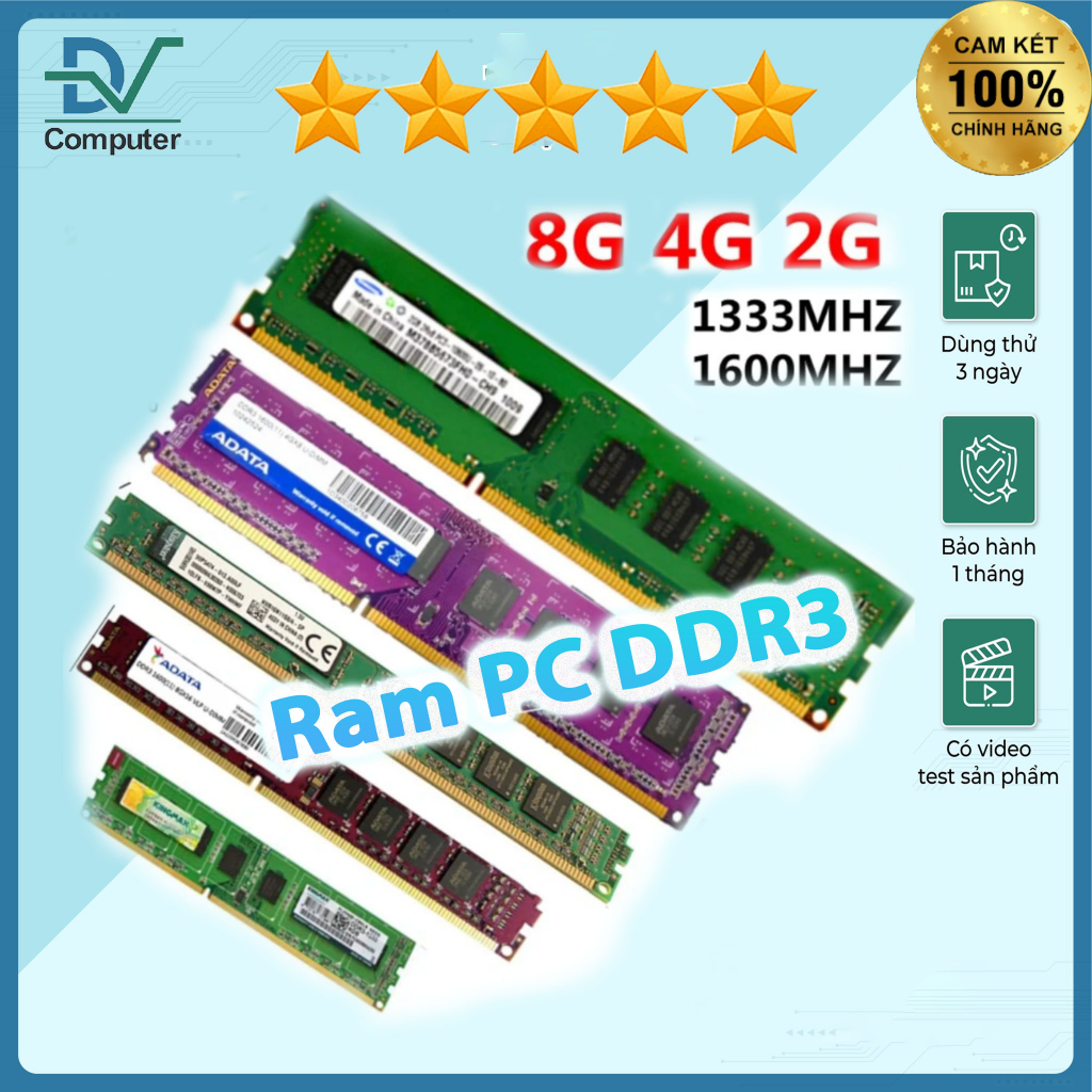 Ram 4g 8g pc ddr3 lắp main h61, h81...