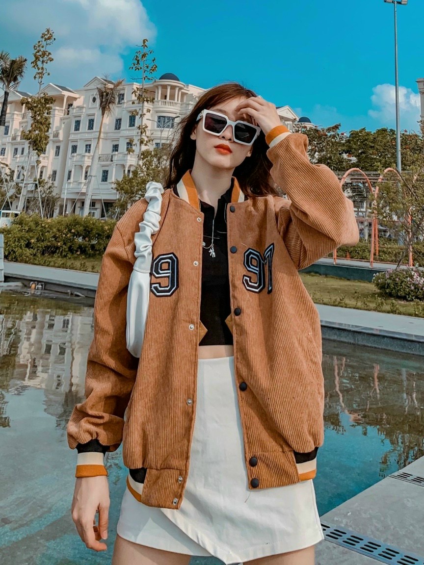 Áo khoác bomber chất nhung thêu số - áo bomber nam nữ unisex nhung siêu đẹp phong cách hàn quốc. tp"